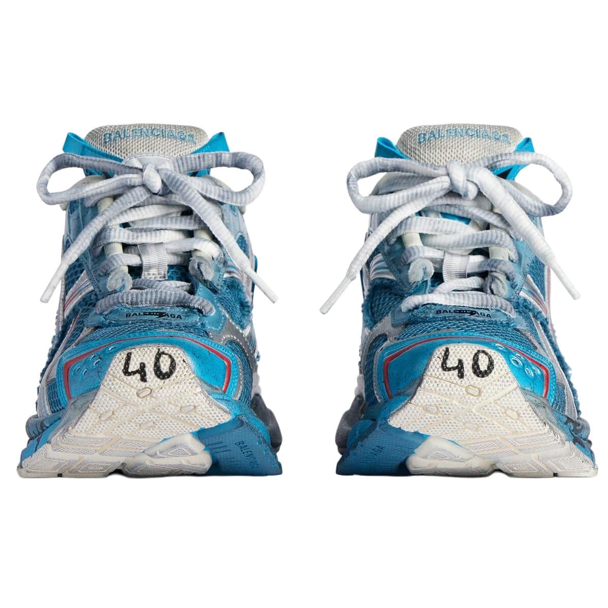 Кроссовки Balenciaga Runner Marathon Low Top Повседневная обувь Мужская Синяя - изображение 4