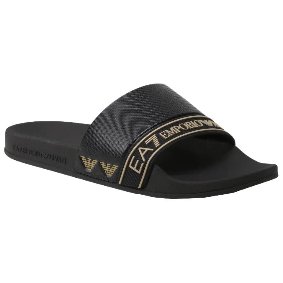 Сандалии EMPORIO ARMANI EA7 Шлепанцы 2,2 см Унисекс Черные - изображение 4