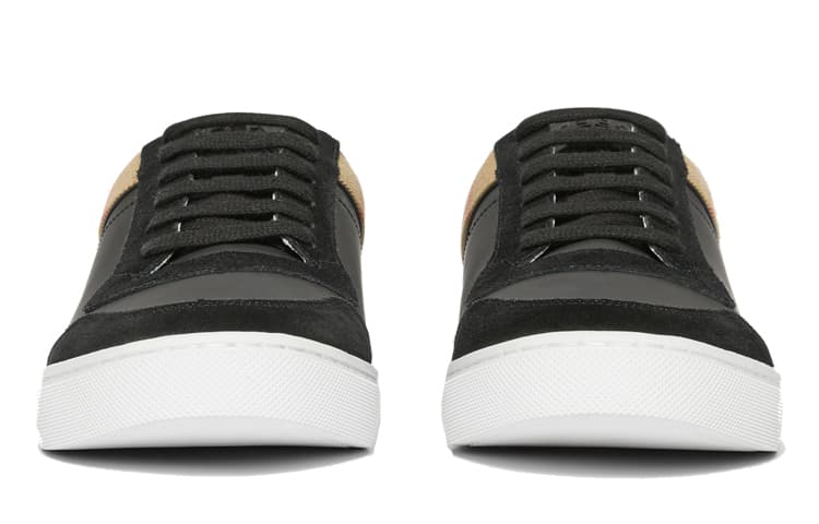 Кроссовки Burberry House Leather Sneakers Black Brown - изображение 4