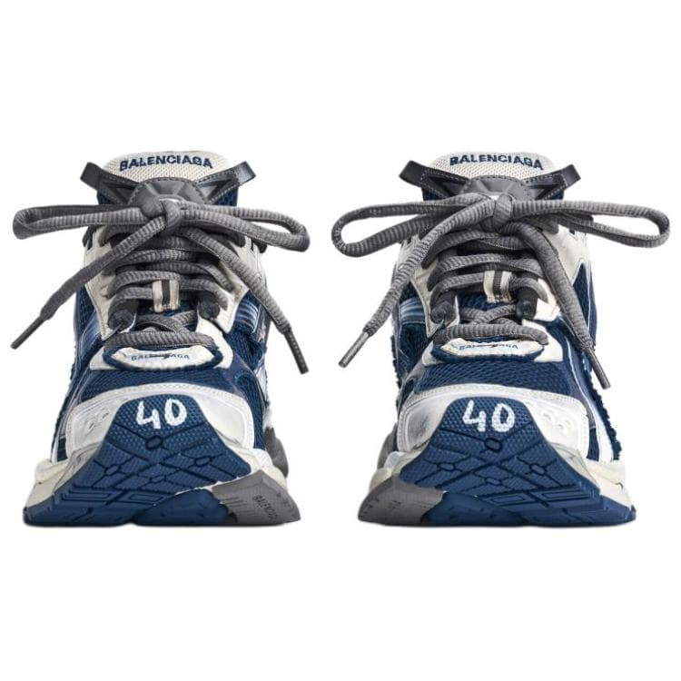Кроссовки Balenciaga Runner Градиент с эффектом потертости амортизация низкий топ повседневная обувь мужской синий - изображение 4