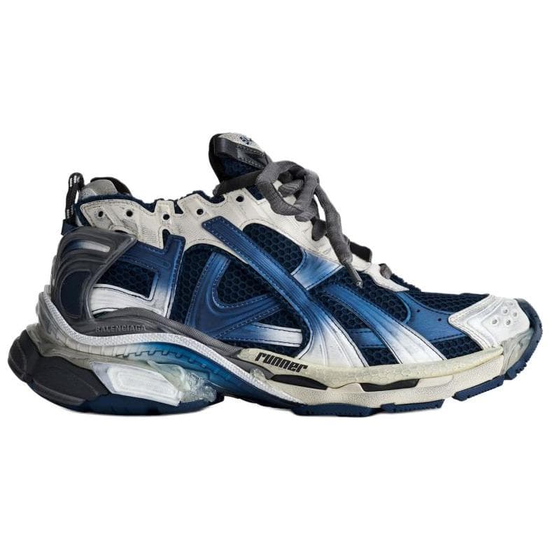 Кроссовки Balenciaga Runner Градиент с эффектом потертости амортизация низкий топ повседневная обувь мужской синий - изображение 2