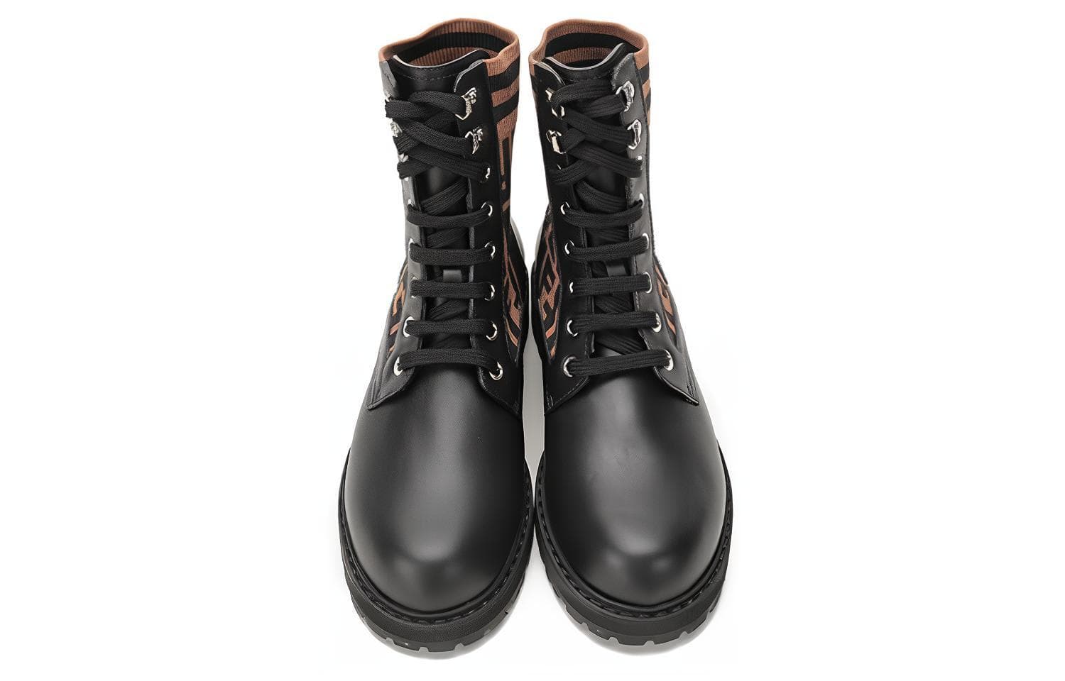 Ботинки Fendi Leather Printed Lace-up Martin Boots - изображение 4
