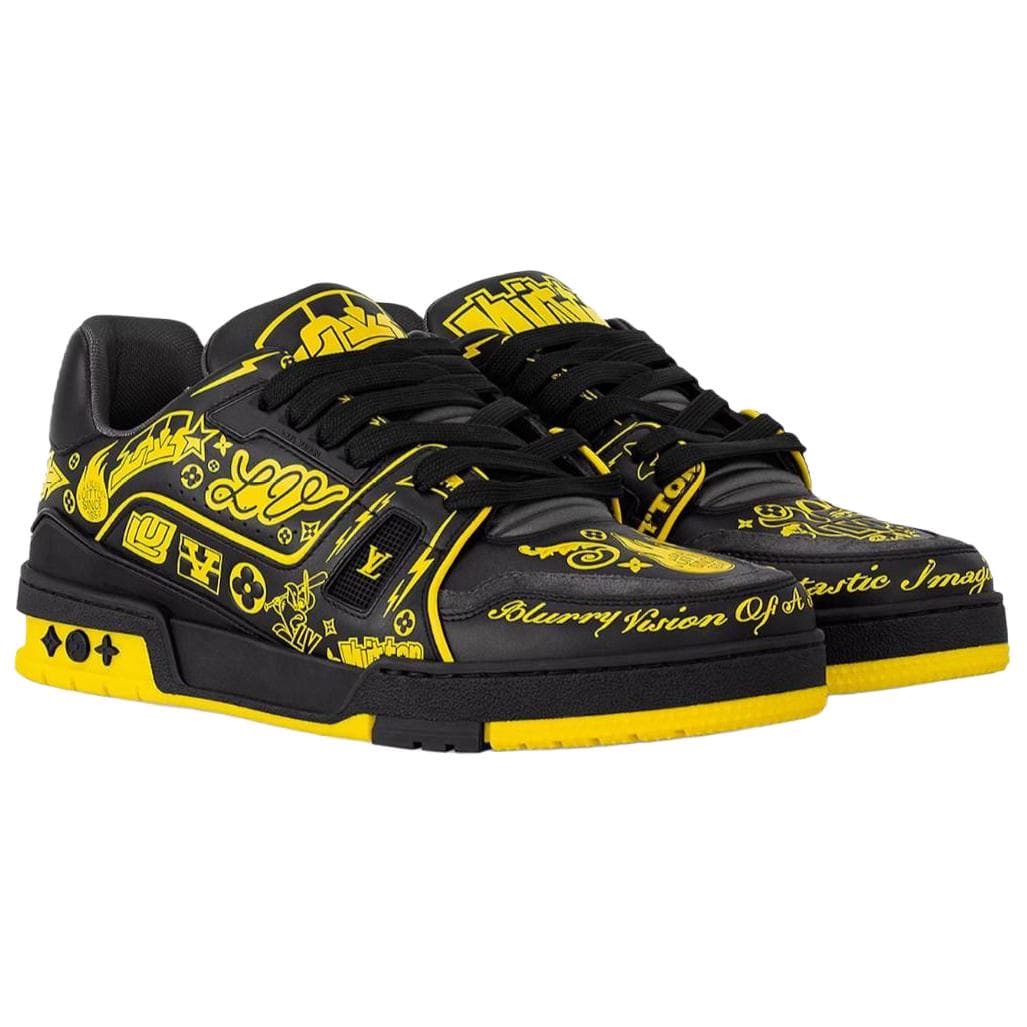 Кроссовки LOUIS VUITTON Trainer Black Yellow - изображение 2