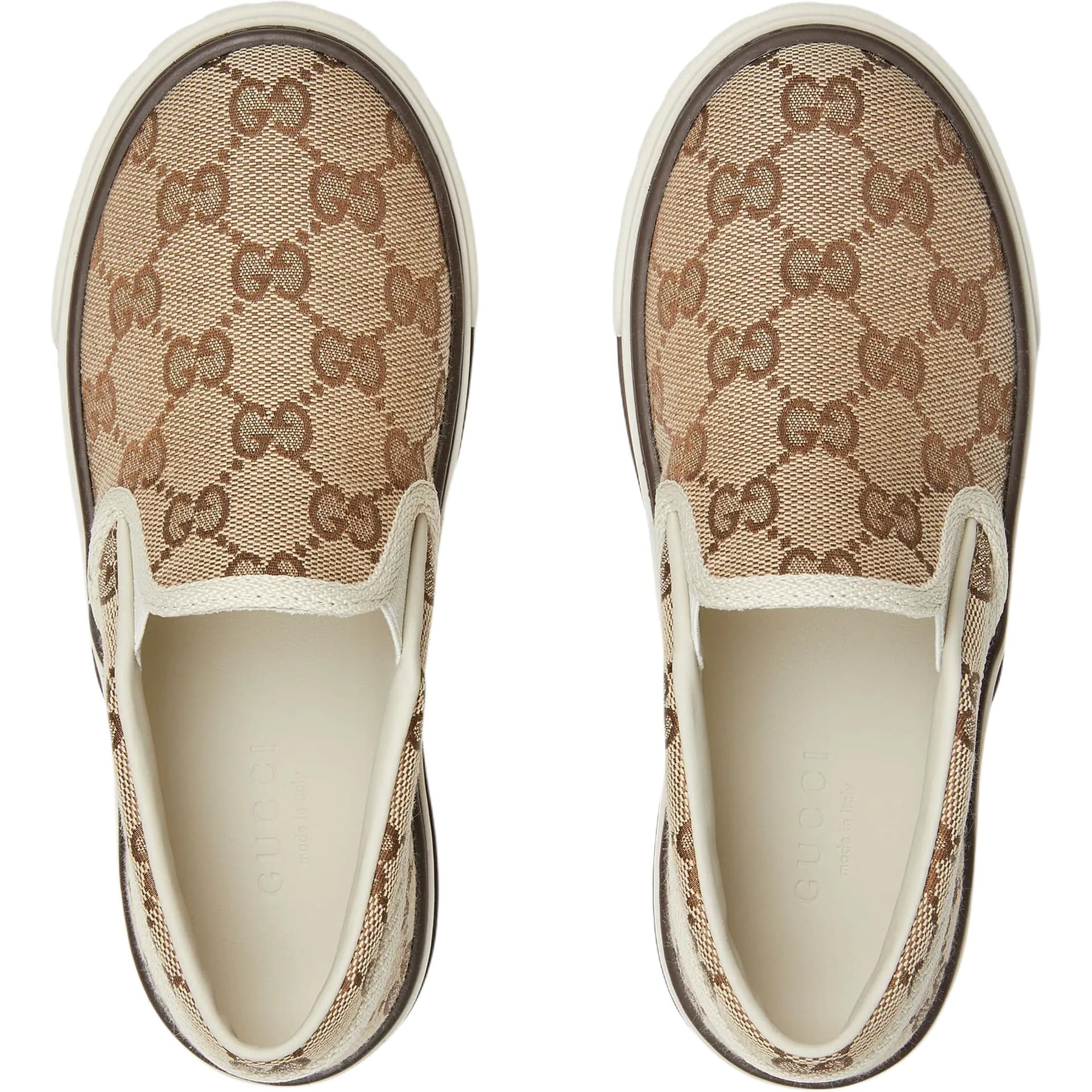 Кроссовки Gucci Original GG Цвет холста Low Топ Повседневная обувь Бежевый Детский - изображение 4