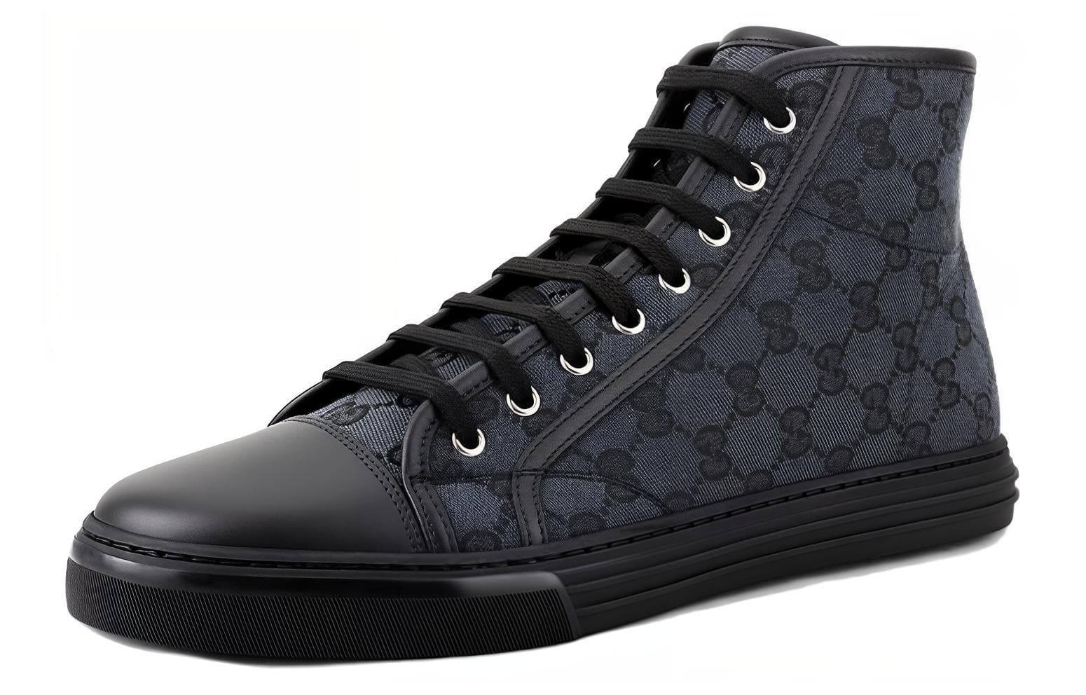 Кроссовки Gucci GG Canvas Grey Black - изображение 3