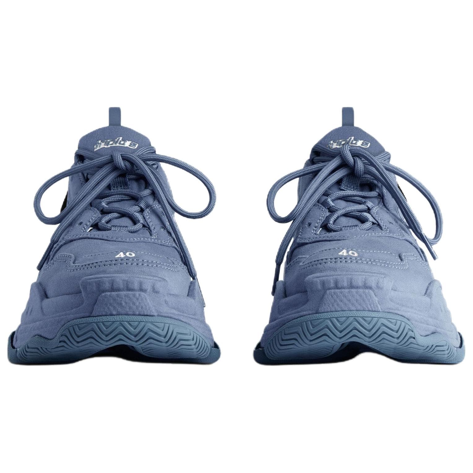 Кроссовки Balenciaga Triple S Ткань Низкие Кеды Мужские Синие - изображение 4