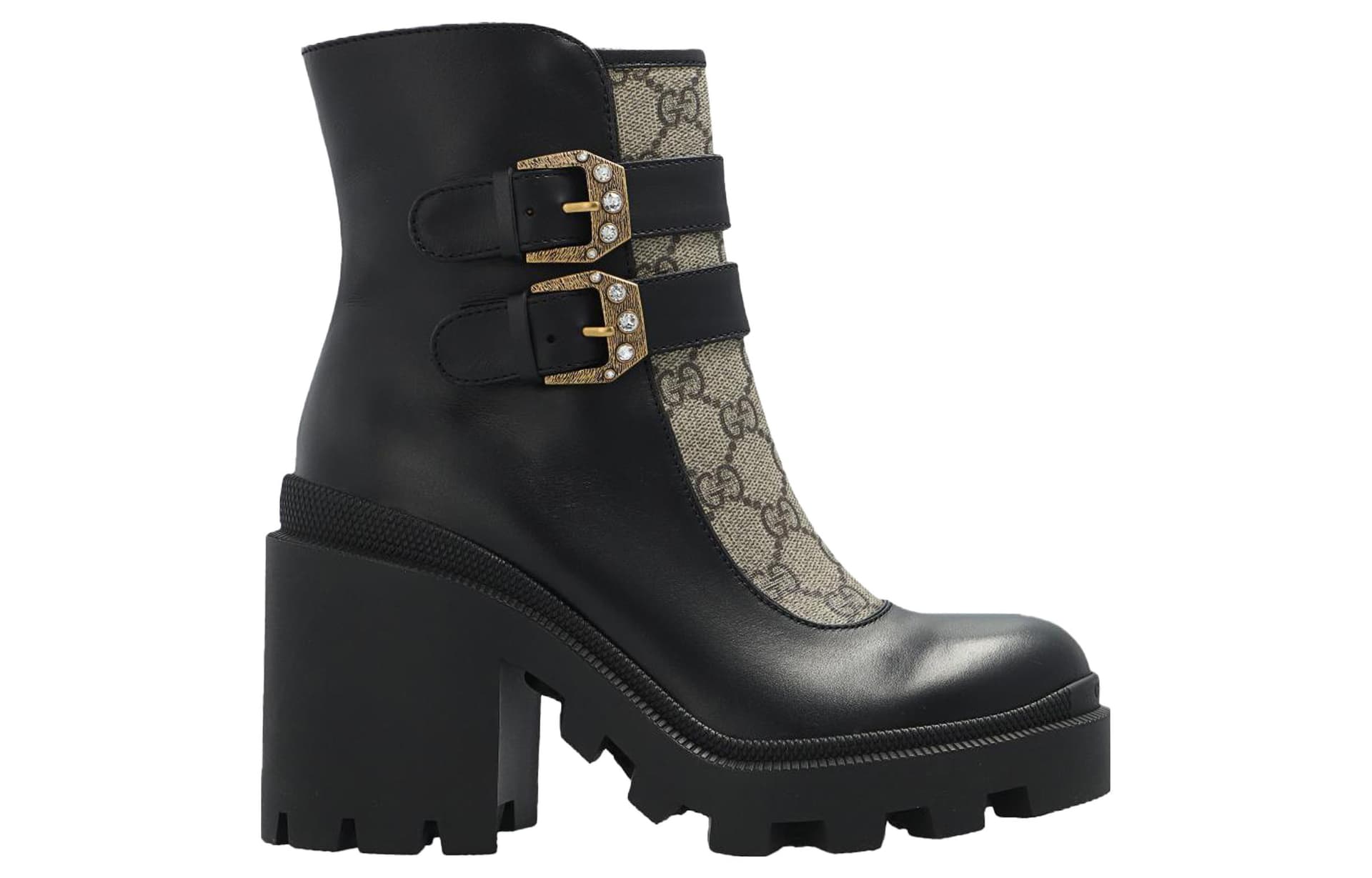 Сапоги Gucci Leather Ankle Boots Black - изображение 2
