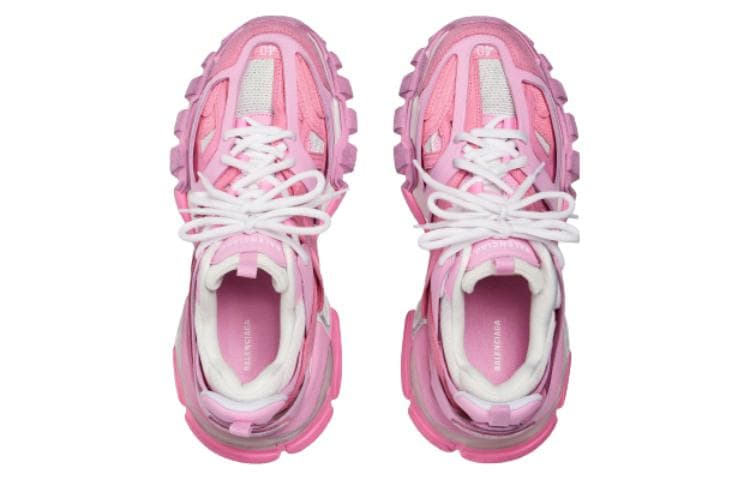 Кроссовки Balenciaga Сетчатая ткань Track Удобные Низкие Повседневные Женские Кроссовки Розовые с Эффектом Потертости - изображение 4