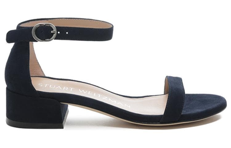 Шлёпанцы Stuart Weitzman Sw Искусственная замша Одиночные Шнуровые Сандалии Женские Темно-синие - изображение 2