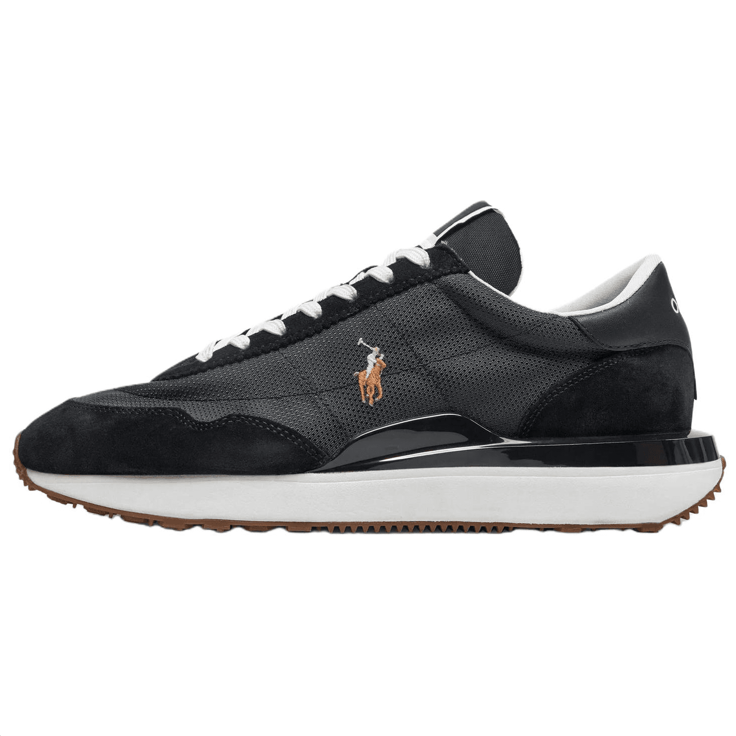 Кроссовки Polo Ralph Lauren Train 89 Кожа Низкий Верх Повседневная Обувь Мужская Черная - изображение 1