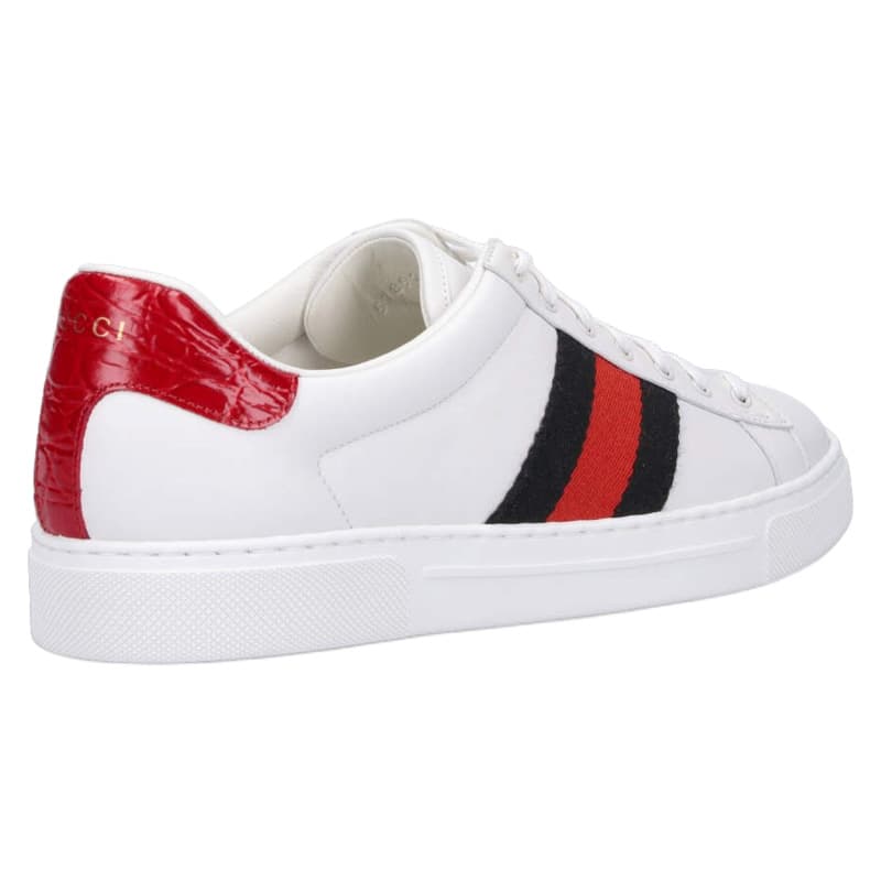 Кроссовки Gucci Ace Leather Sneakers White Red - изображение 4
