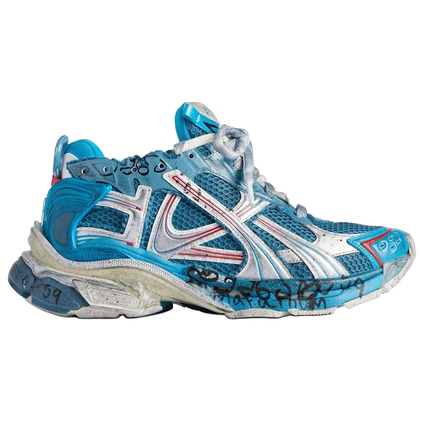 Кроссовки Balenciaga Runner Marathon Low Top Повседневная обувь Мужская Синяя - изображение 2
