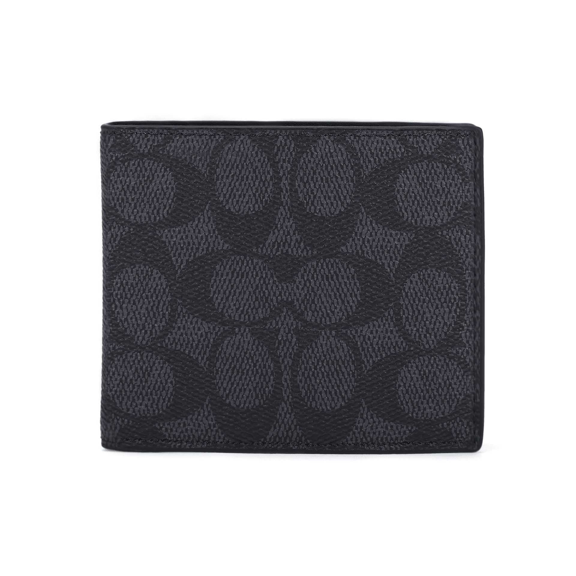 Кошелек COACH Кошелек Billfold с покрытием из холста маленький мужской черный - изображение 4