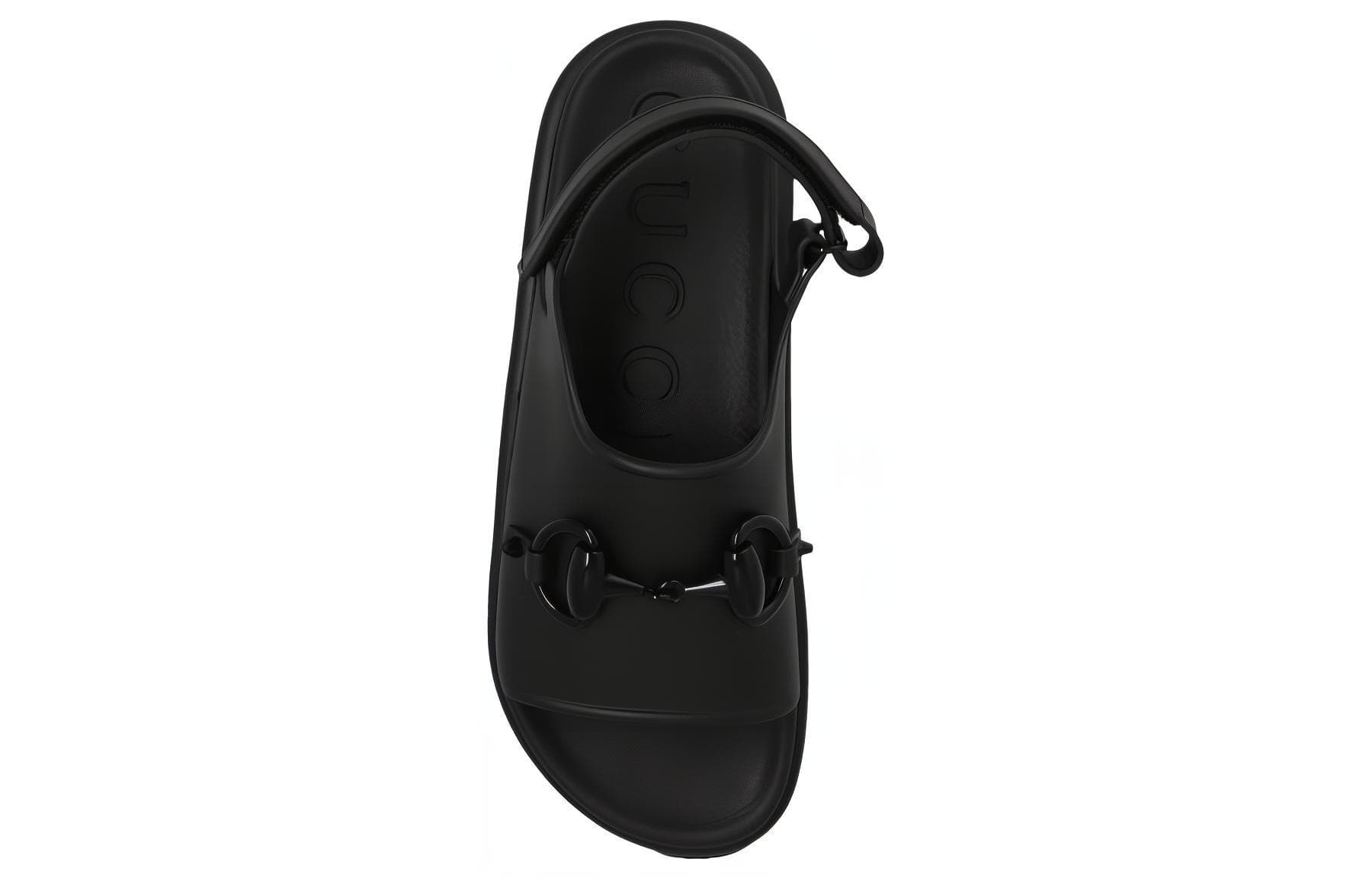 Шлёпанцы Gucci Rubber Horsebit Platform Sandals Black - изображение 4
