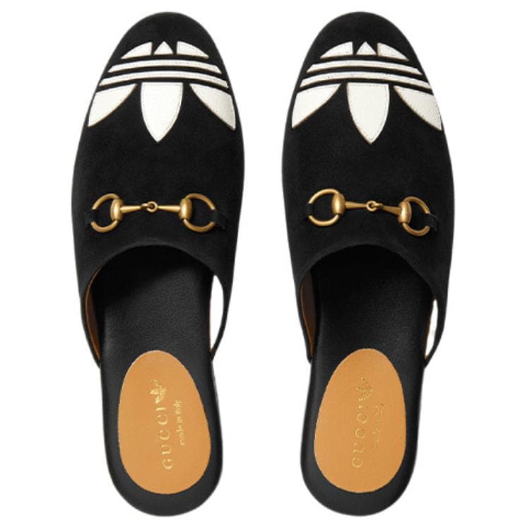 Сандалии adidas x Gucci Trefoil Slipper Black — фото 4