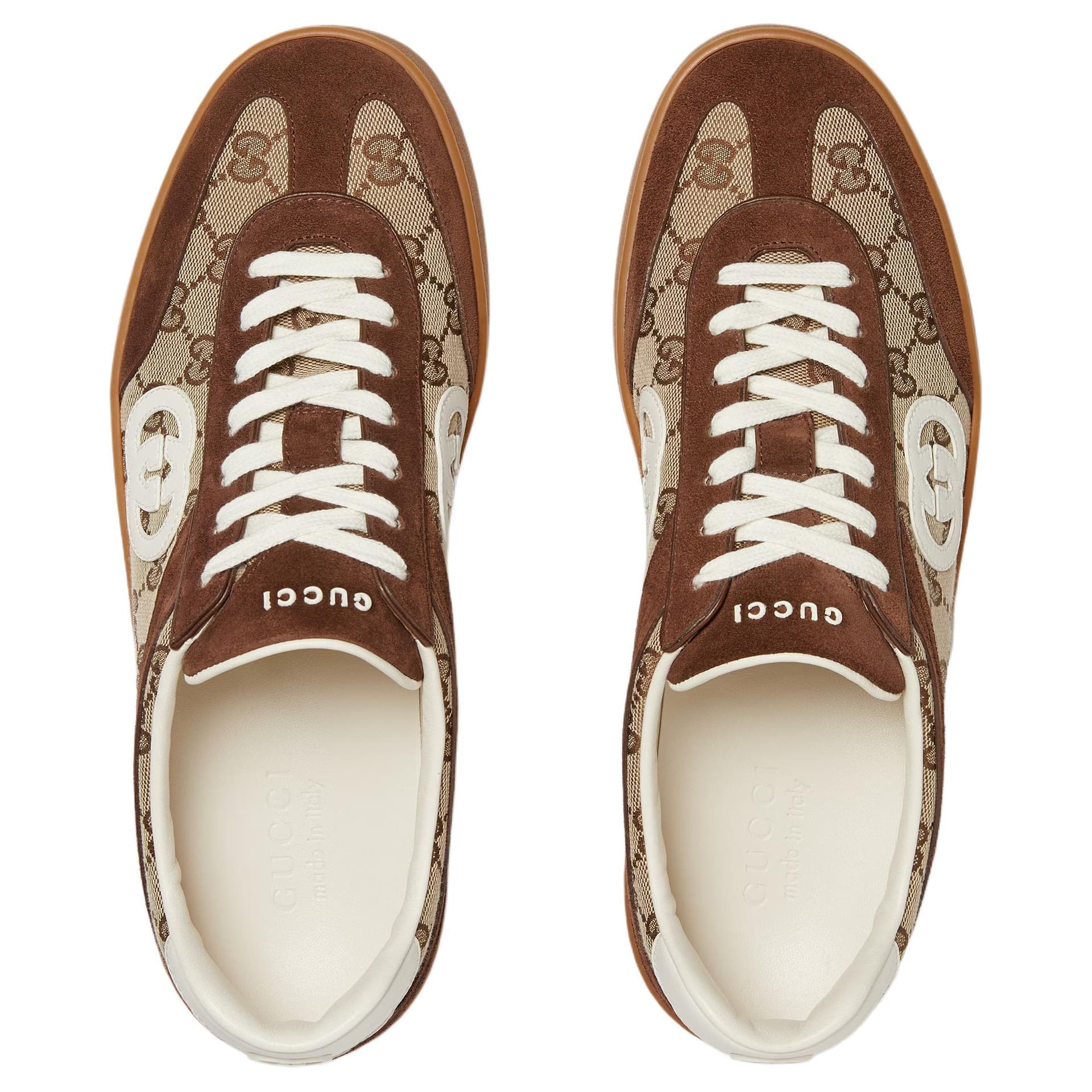 Кроссовки Gucci Interlocking Low Brown - изображение 4