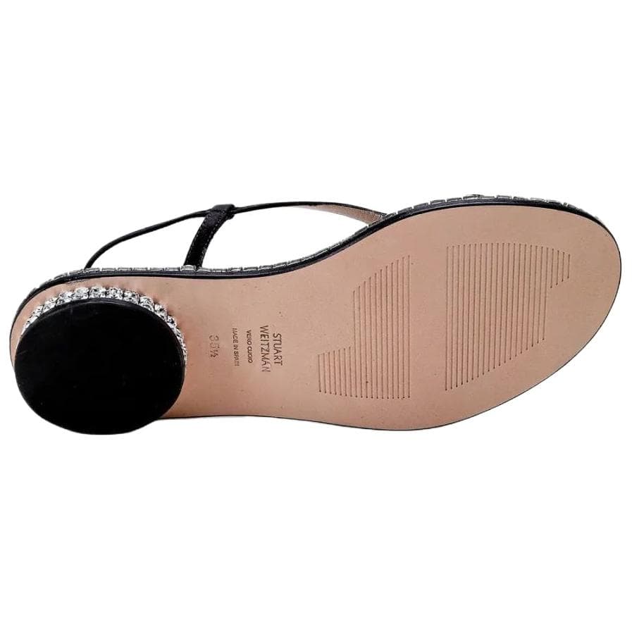 Шлёпанцы Stuart Weitzman Sw Faye Овчина One Шнуровка Сандалии Женские Черные - изображение 5