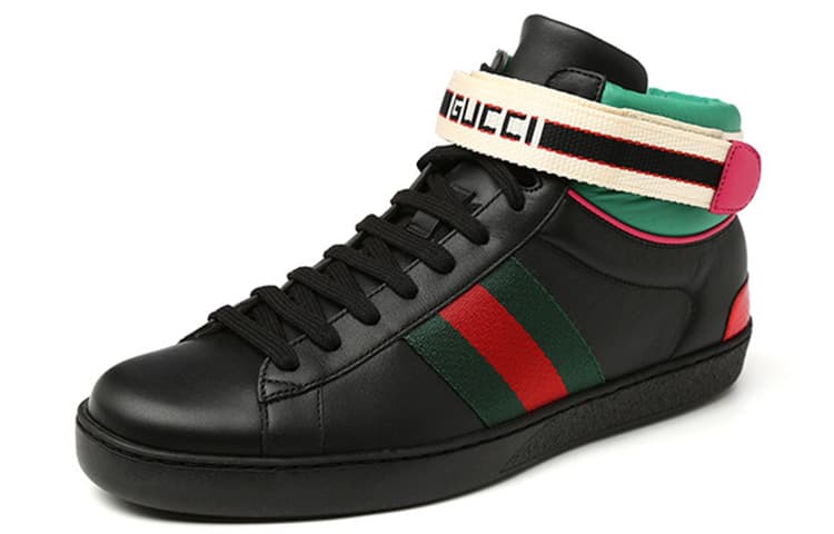Кроссовки Gucci Ace High-Top Black - изображение 3