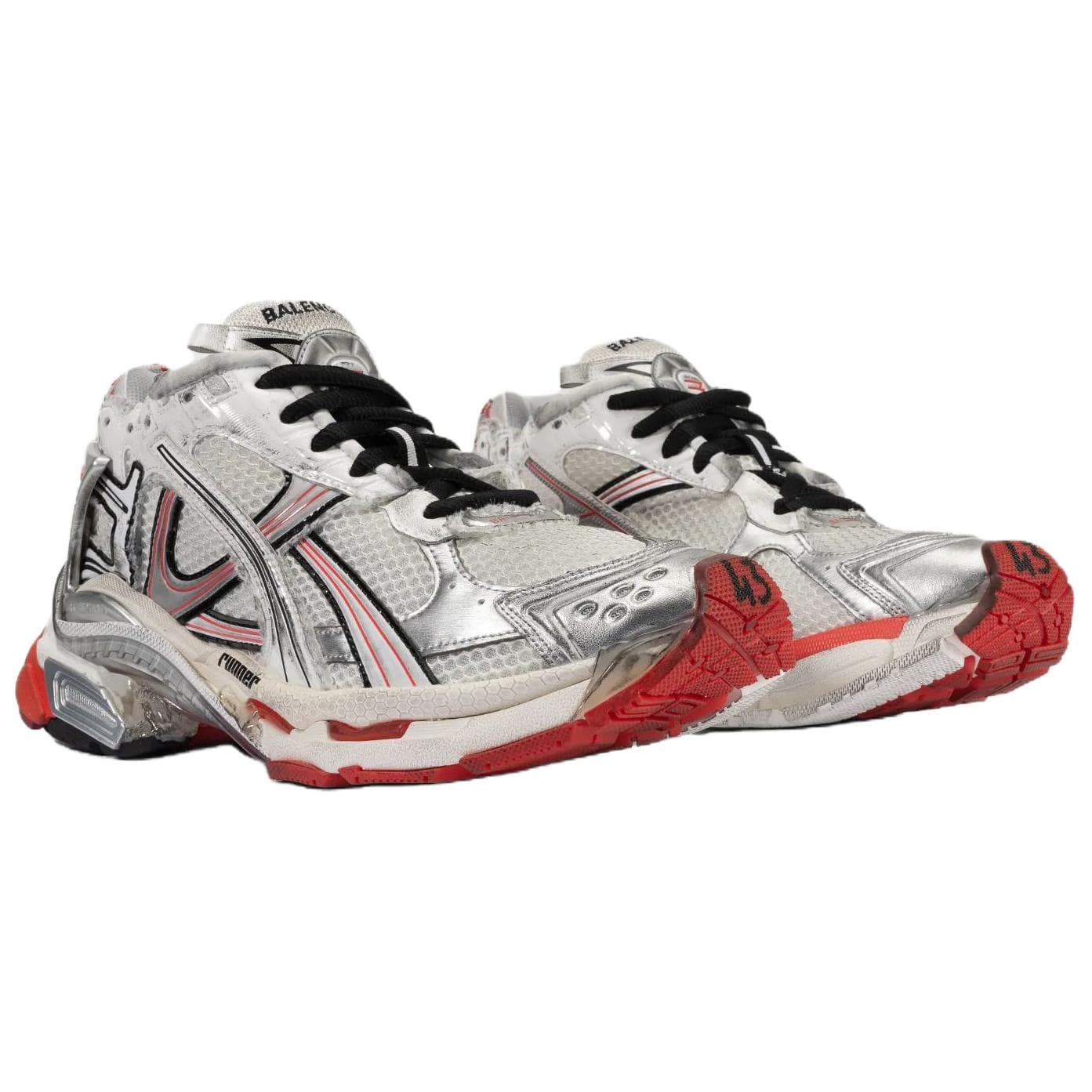 Кроссовки Balenciaga Сетчатая ткань Runner Low Повседневная обувь Мужская Серебряная - изображение 3