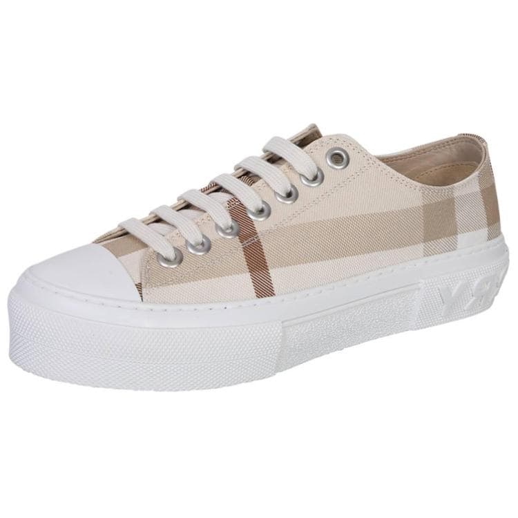 Кеды Burberry Canvas Low Top Sneakers White Brown - изображение 3