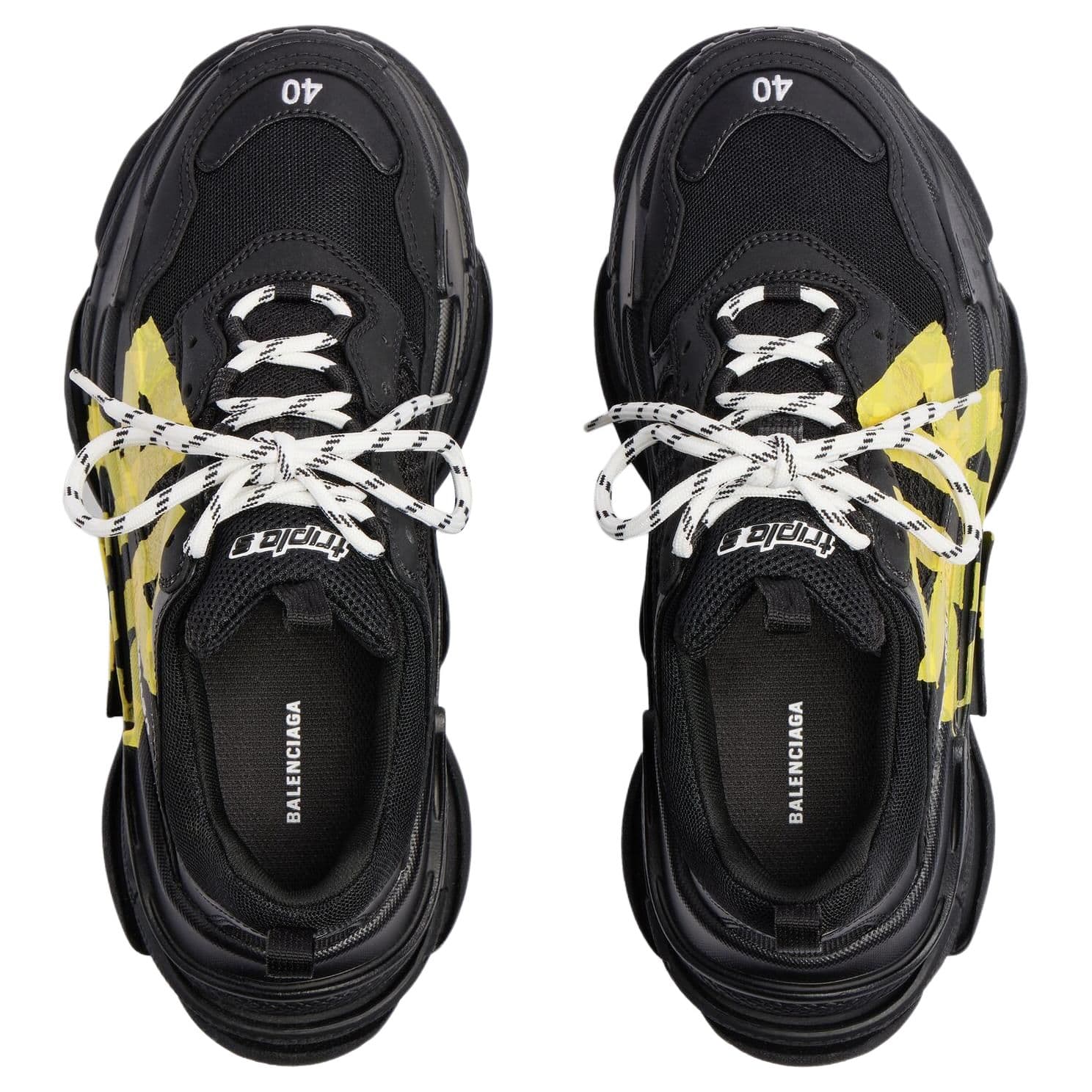 Кроссовки Balenciaga Triple S Tape Type Low Топ Толстая подошва Кроссовки Мужские Черные - изображение 4