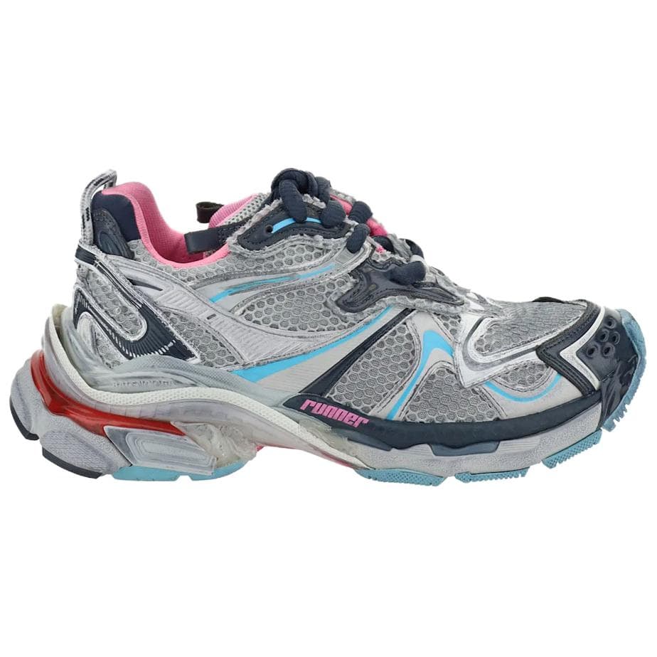 Кроссовки Balenciaga Runner Коровья кожа Низкий топ массивные кроссовки Женские Синий Серый - изображение 2