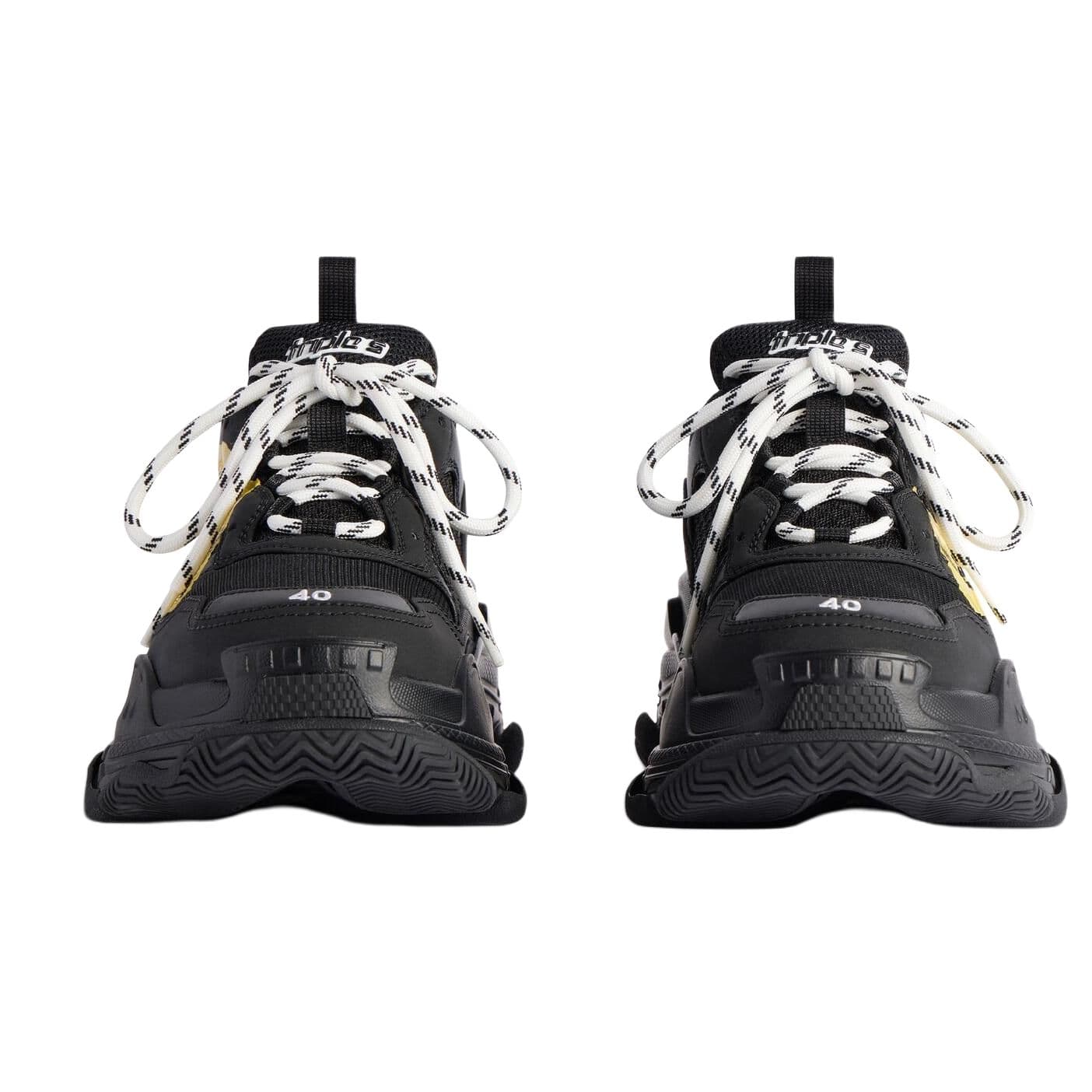 Кроссовки Balenciaga Triple S Tape Type Low Топ Толстая подошва Кроссовки Мужские Черные - изображение 5
