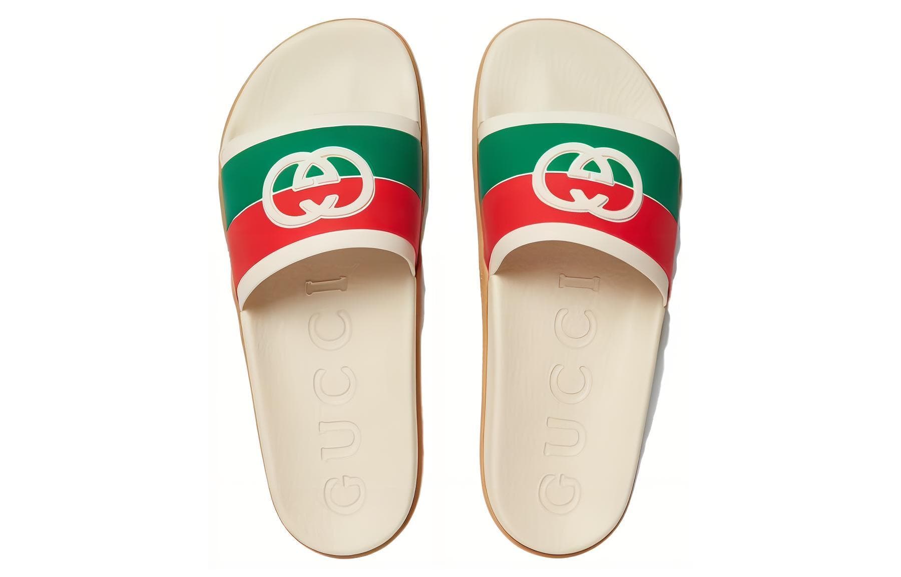 Сандалии Gucci Slide Sandals White Orange Green - изображение 4