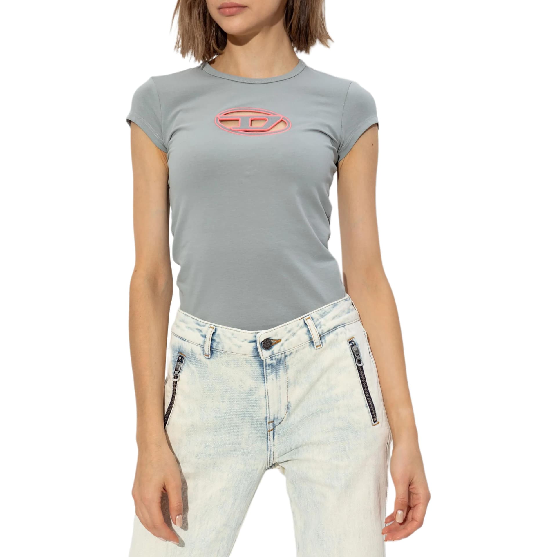 Футболка Diesel FW24 Grey T-Shirt - изображение 2