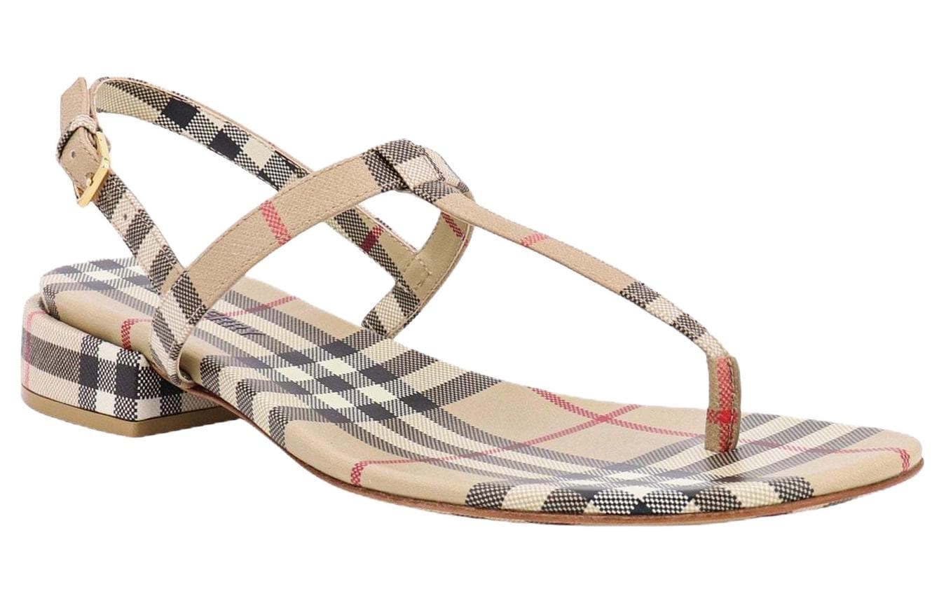 Шлёпанцы Burberry Vintage Check Shearling Sandals Beige - изображение 3
