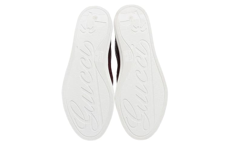 Ботинки Gucci Leather Slip-On Fashion Sneakers Burgundy - изображение 5