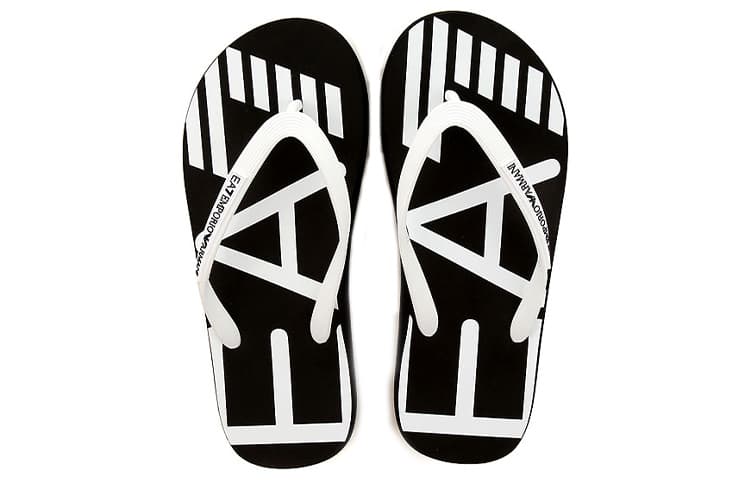 Шлёпанцы Emporio Armani Flip Flops Black White - изображение 5