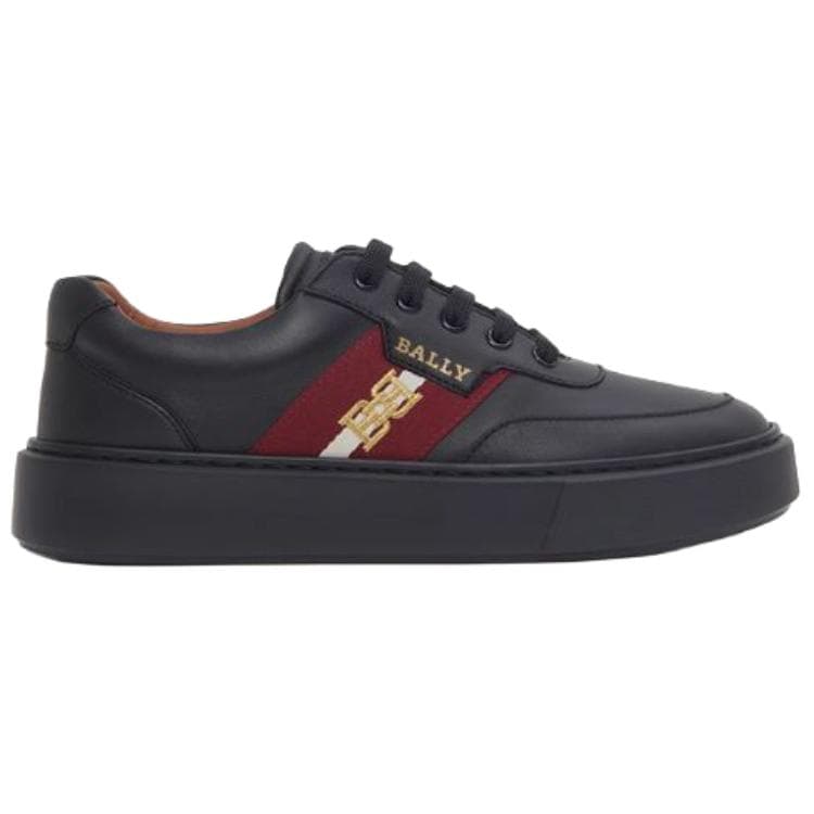 Кроссовки Bally Round Toe Leather Sneakers Black - изображение 2