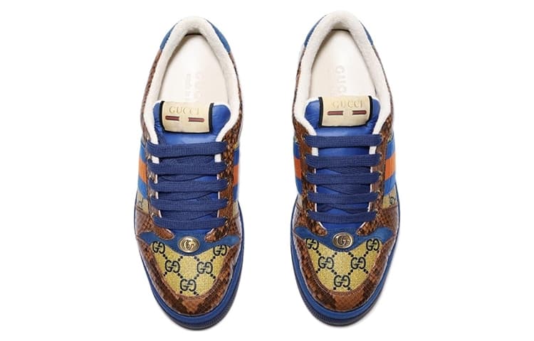 Кроссовки Gucci Low-Top Sneakers Blue Yellow - изображение 4