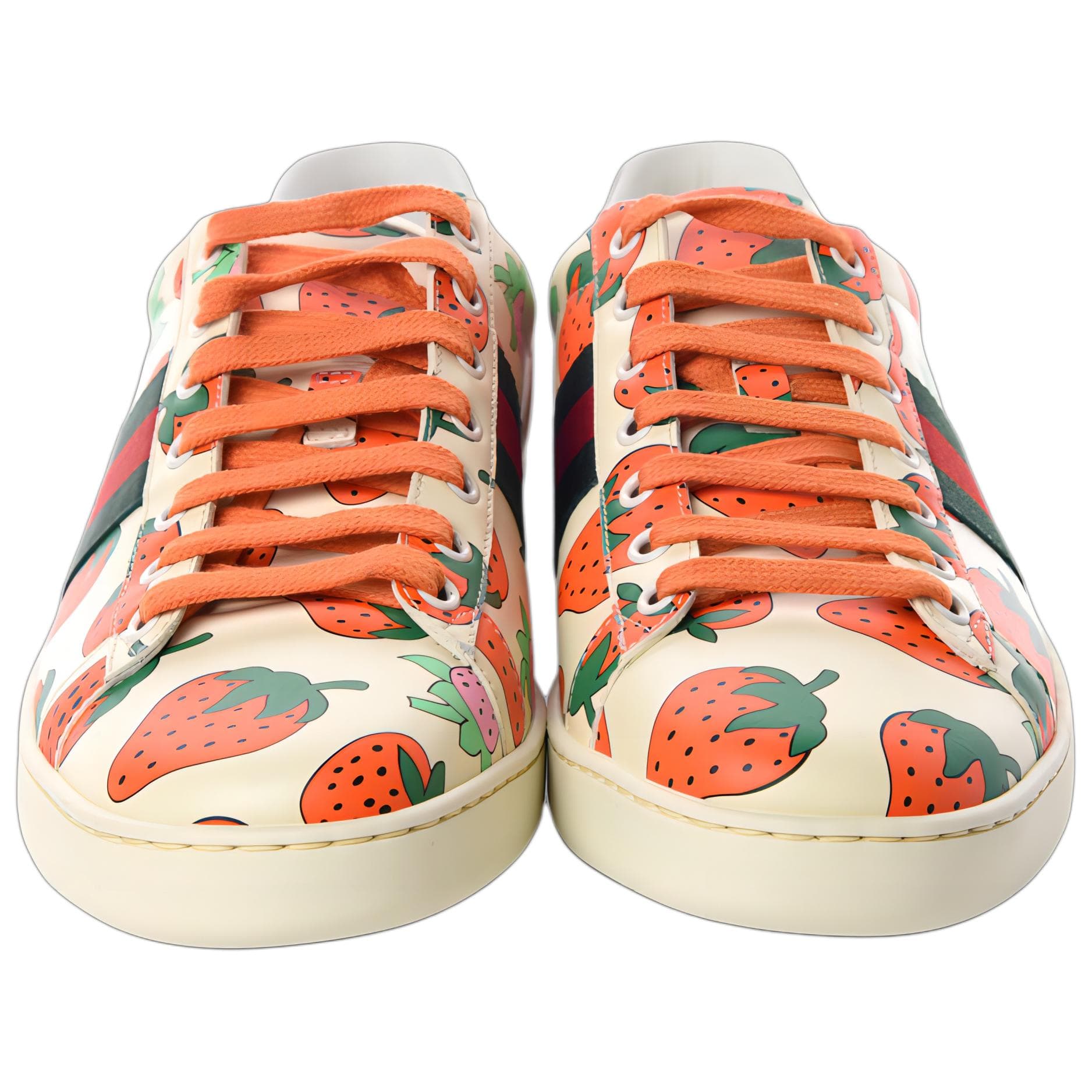 Кроссовки Gucci Ace Leather Strawberry Print - изображение 4