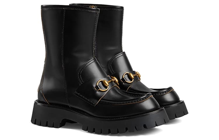 Сапоги Gucci Horsebit Ankle Boots Black - изображение 2