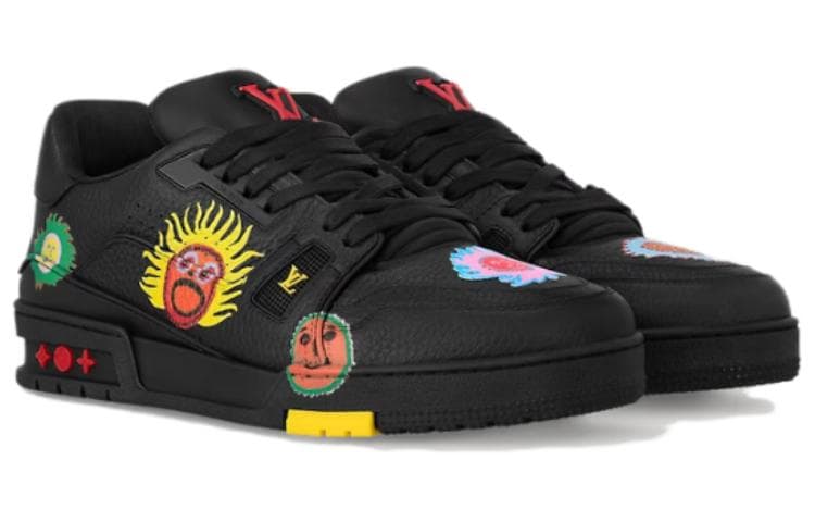 Кроссовки Yayoi Kusama x Louis Vuitton Trainer Black - изображение 2