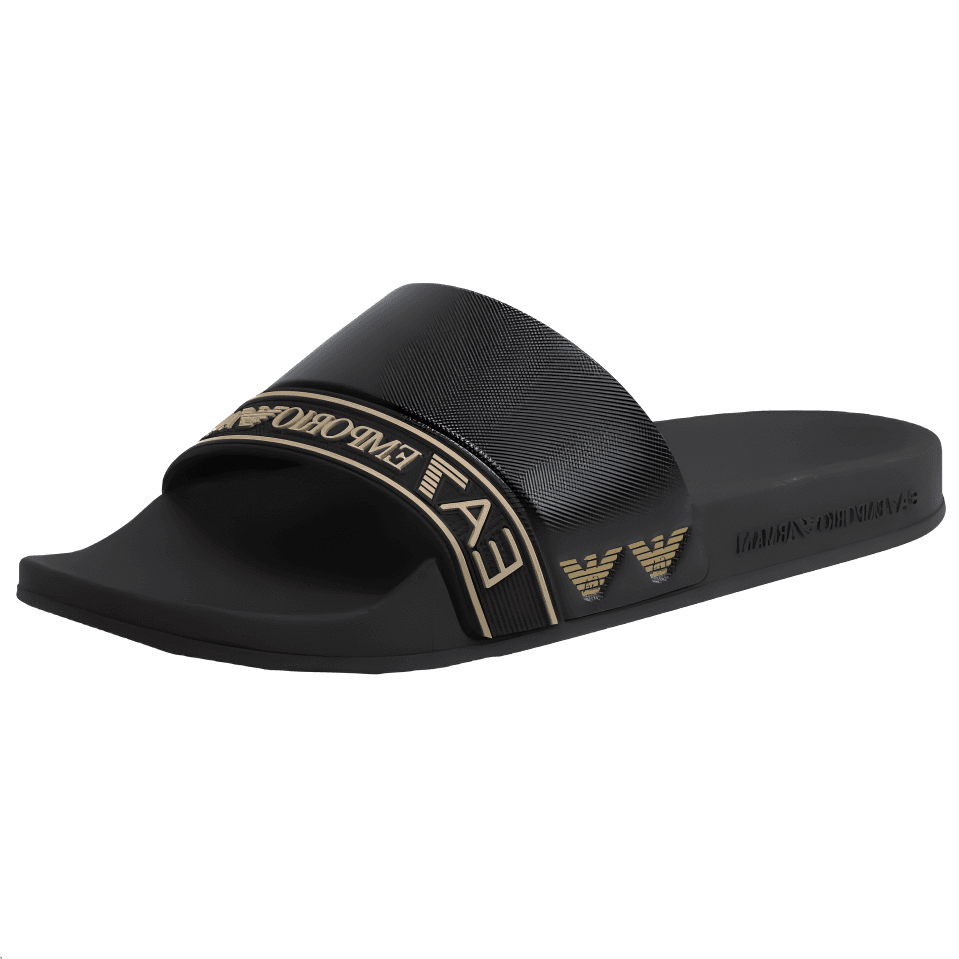 Сандалии EMPORIO ARMANI EA7 Шлепанцы 2,2 см Унисекс Черные - изображение 3