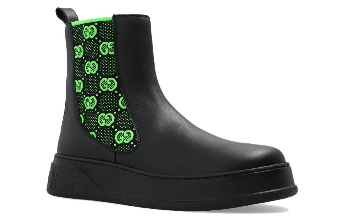 Ботинки челси Gucci Chelsea Boots Black Green - изображение 4