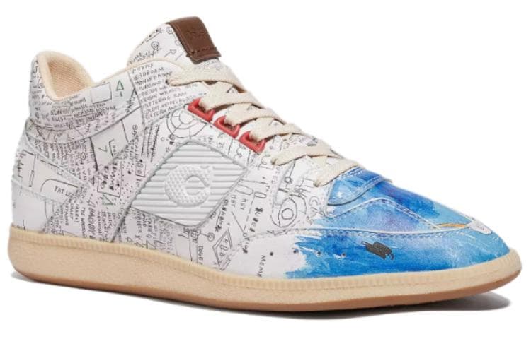 Кроссовки COACH MID Топ Скейтборд Кроссовки Мужские Белые Синие - изображение 3