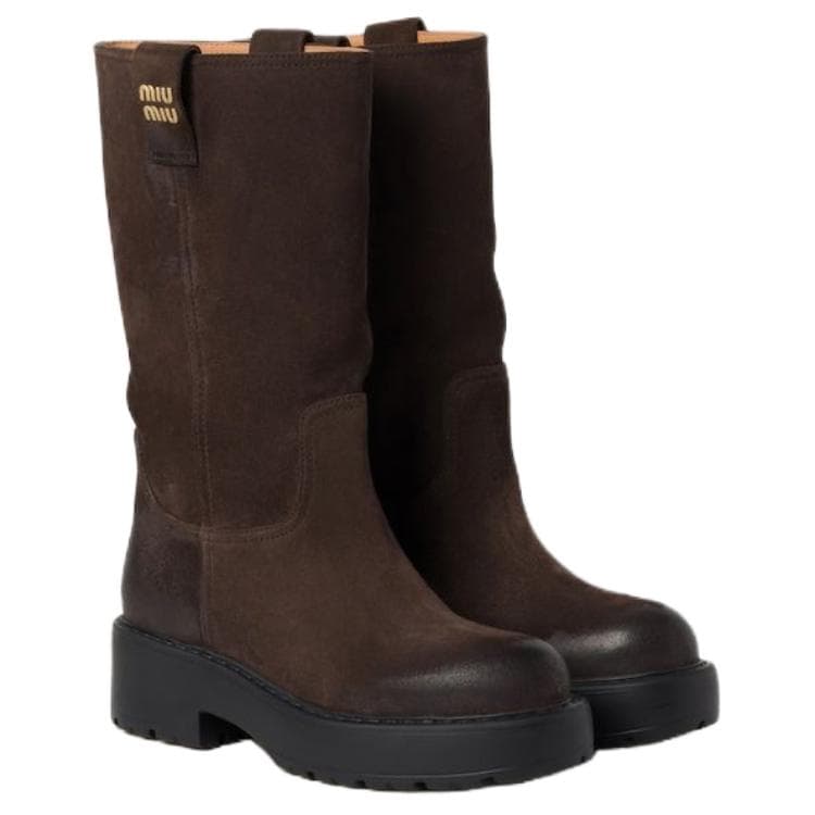 Сапоги Miu Miu Suede Ankle Boots - изображение 3