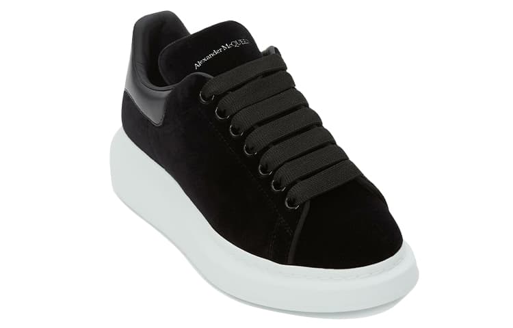 Кроссовки Alexander McQueen Velvet Sneakers Black - изображение 3