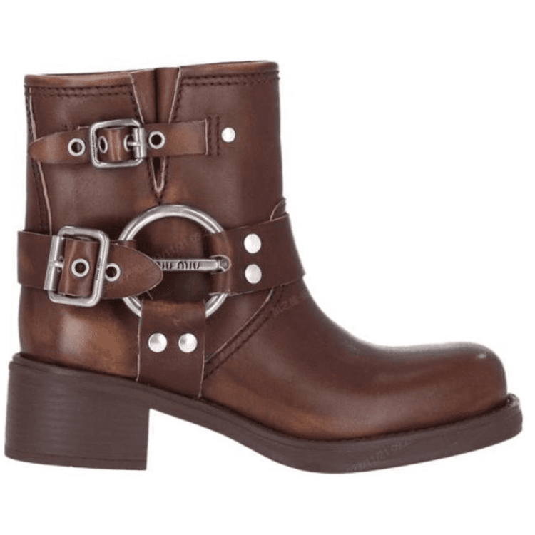 Сапоги Miu Miu Brown Ankle Boots - изображение 2