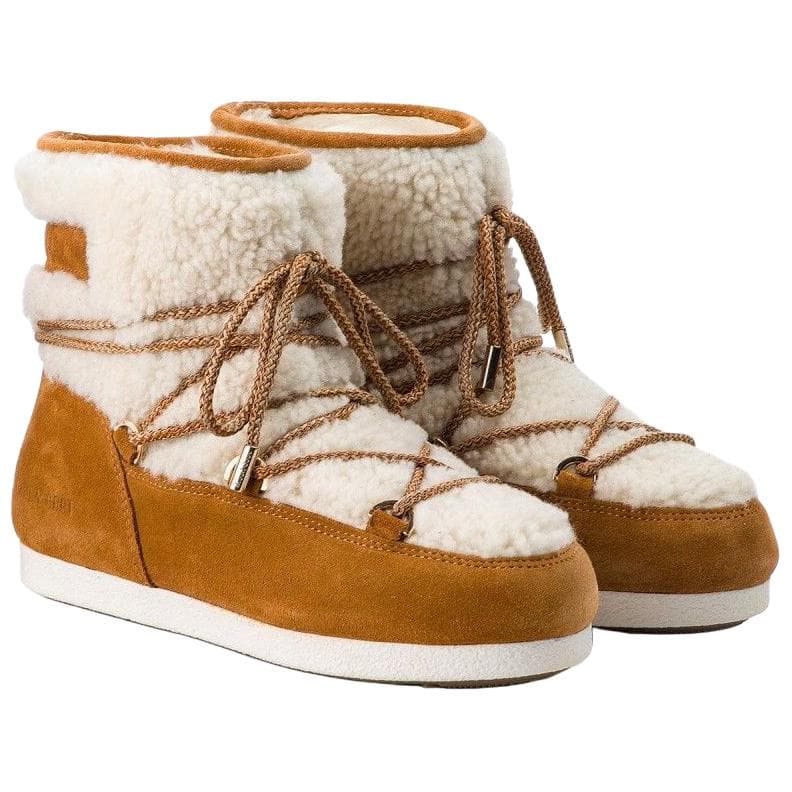 Ботинки зимние MOON BOOT Far Side Low Shearl Замша Короткие Снежные Ботинки Женские Коричневые - изображение 3