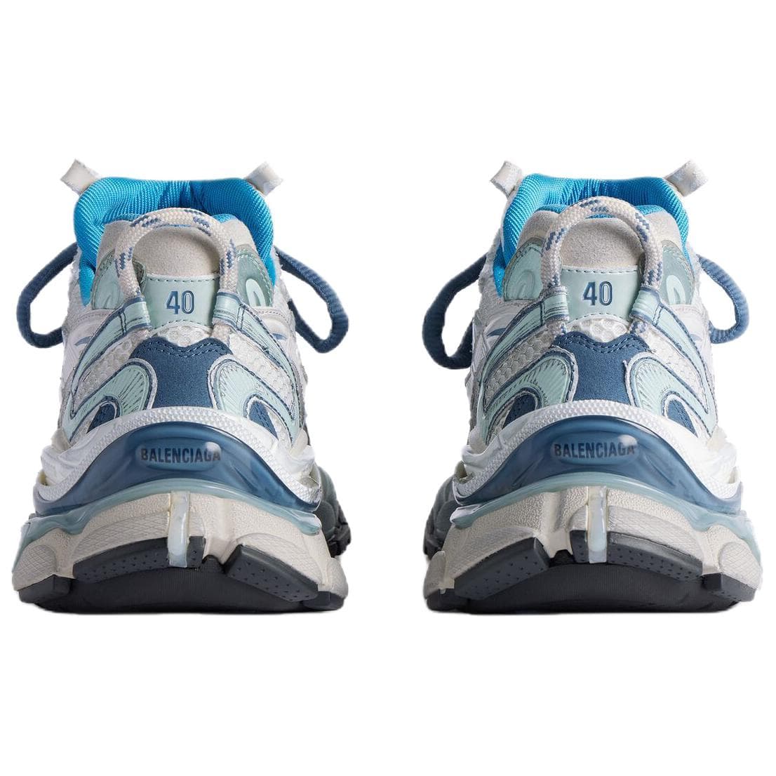 Кроссовки Balenciaga Runner2,0 Low Топ Массивные кроссовки Мужской Белый Синий - изображение 6