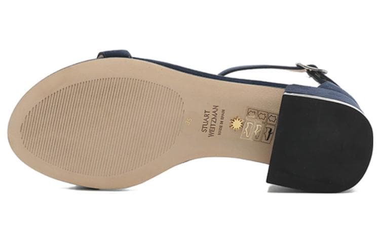 Шлёпанцы Stuart Weitzman Sw Искусственная замша Одиночные Шнуровые Сандалии Женские Темно-синие - изображение 6