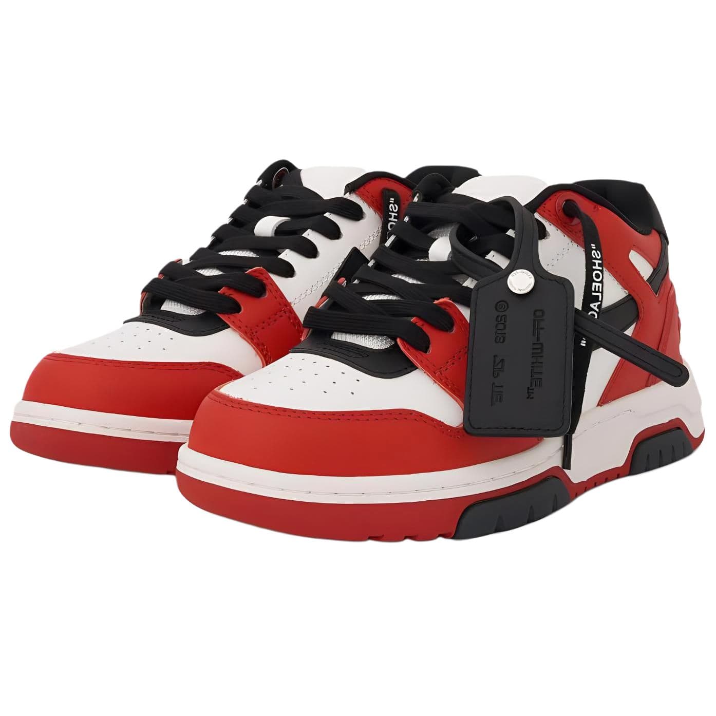 Кроссовки OFF-WHITE Круглый носок На шнурках низкие кроссовки женские Красный черный - изображение 3