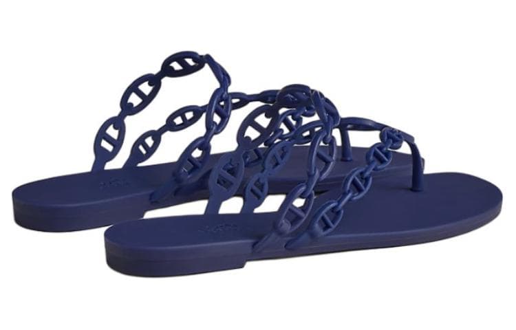 Шлёпанцы Hermes Flip Flops Blue - изображение 4