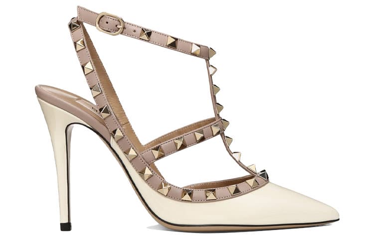 Туфли Valentino Rockstud Patent Leather Heel 10cm White - изображение 2