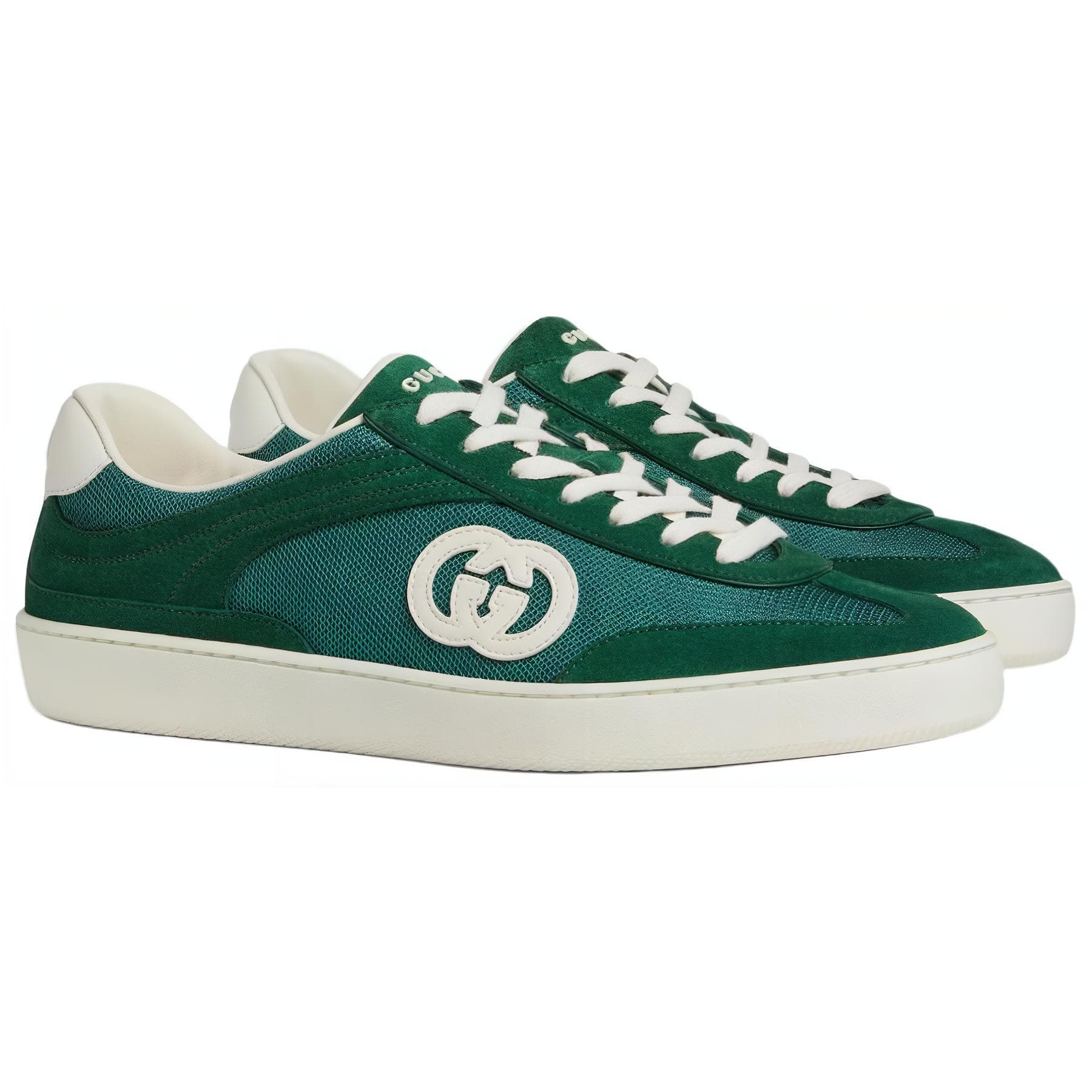 Кроссовки Gucci Suede Lace-Up Sneakers Green - изображение 3